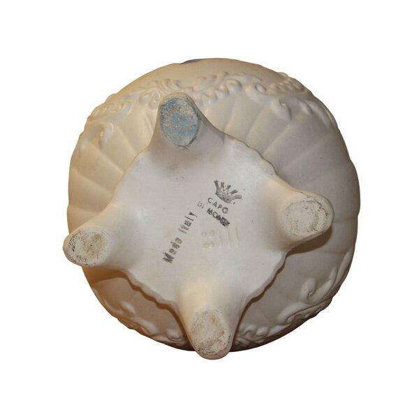 Vtg Italian Capodimonte Porcelain Footed Vase w/Handcrafted Roses Floral - Picture 6 of 12